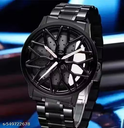 Stylish Rotating Wheel Ring Watch for Men & Women – Unique Finger Timepiece | Fashion Accessory | Black & White