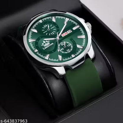 Flex Day and Date Functioning | Smart Silicone Strap| Quartz Analog Watch - For Men LS3358