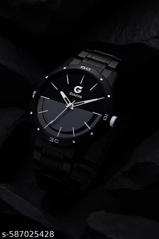 Trendy Black Chain Watch - For Men's & Boy's