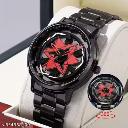 Men's 3D Hollow Rotating h e e l Watch with Large Dial & Red Star Hands - Quartz Sport Chronograph, Date/Day Display, High Quality (Non-High Quality) - Ideal Gift for Valentine's Day, Birthdays, Father's Day - Stylish Modern Men's Watch