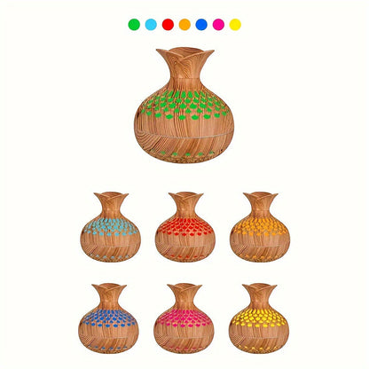 Wood Grain USB Humidifier – Essential Oil Diffuser & Lamp for Desk or Bedroom