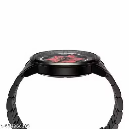 Men's 3D Hollow Rotating h e e l Watch with Large Dial & Red Star Hands - Quartz Sport Chronograph, Date/Day Display, High Quality (Non-High Quality) - Ideal Gift for Valentine's Day, Birthdays, Father's Day - Stylish Modern Men's Watch