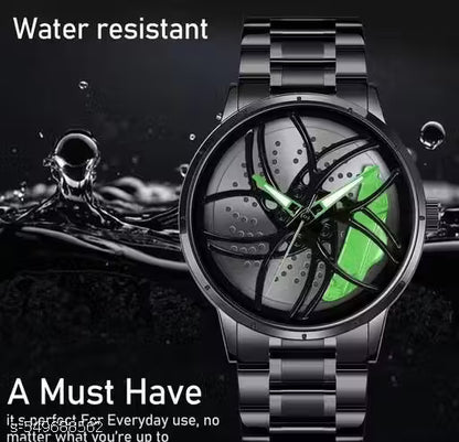 COLLECTION Men's Car Wheel Watch11 with Spinning Car Rim Hub Design|| Analog Stainless Steel || Quartz Movement|| Water Resistant, Scratch Resistant