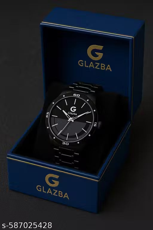 Trendy Black Chain Watch - For Men's & Boy's