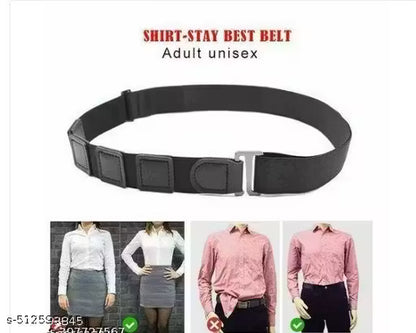 Scheibe Unisex Shirt Tucker Stays Lock Belt Strap Adjustable Elastic Wrinkle-Free Non-Garters Stay Clamps holder keeps.