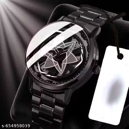 Men's 3D Hollow Rotating h e e l Watch with Large Dial & Red Star Hands - Quartz Sport Chronograph, Date/Day Display, High Quality (Non-High Quality) - Ideal Gift for Valentine's Day, Birthdays, Father's Day - Stylish Modern Men's Watch