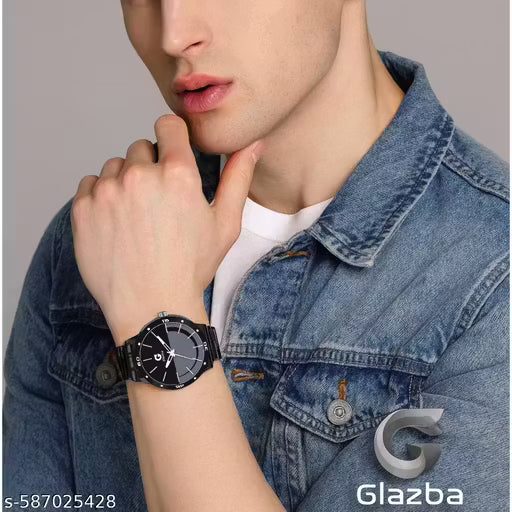 Trendy Black Chain Watch - For Men's & Boy's