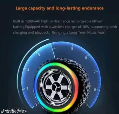 Tyre Shape Bluetooth Speaker Wireless Portable Speaker with Car Tire Design, Novelty Compact Bluetooth Speaker with Rechargeable Battery, Perfect for Indoor and Outdoor