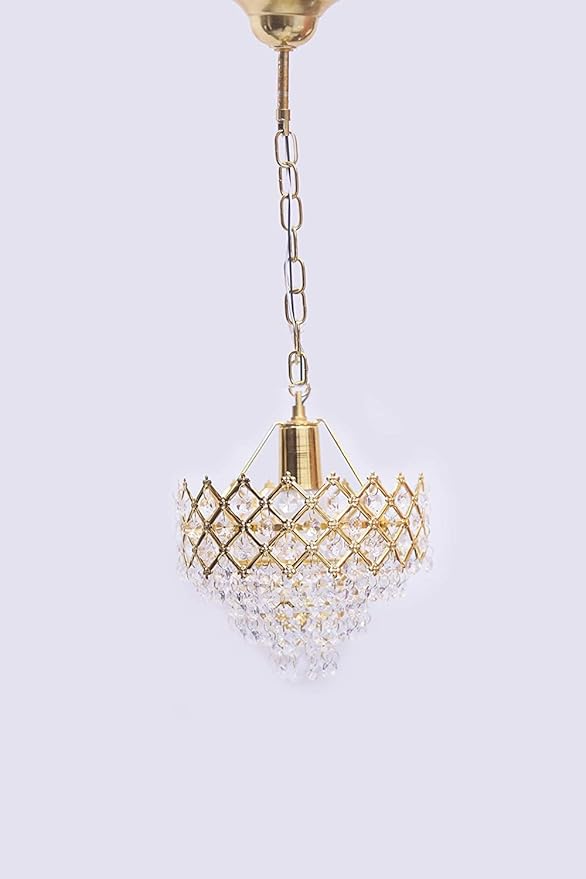 Mahganya 3280 Decoration New Fancy Modern Ceiling Lamp with All Fixtures and Fitting (Gold) (Corded Electric,Small)