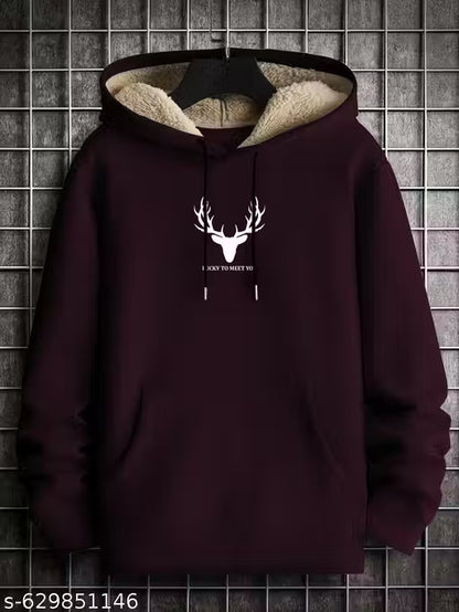 Hoodie for Men | Winter Wear Hoodie with Fur Inside Hood | Warm Sweatshirt for Men | Stylish Oversized Hoodie