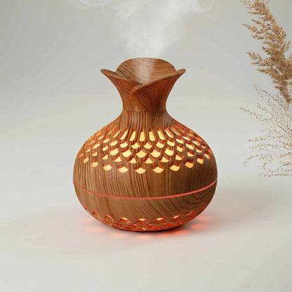 Wood Grain USB Humidifier – Essential Oil Diffuser & Lamp for Desk or Bedroom