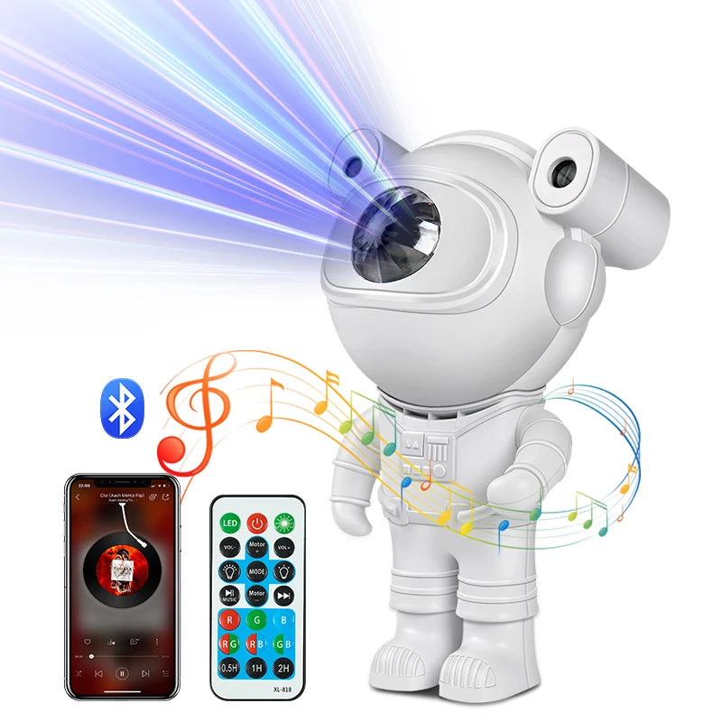 Starry Sky Astronaut Projection Lights Rocket Astronaut Galaxy Projection Night Light Atmosphere Lights Adult Gift Bedroom Decor