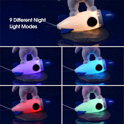 Starry Sky Astronaut Projection Lights Rocket Astronaut Galaxy Projection Night Light Atmosphere Lights Adult Gift Bedroom Decor
