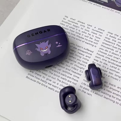 Gengar PokéMon Bluetooth Headset Ear Clip Hifi Stereo Wireless Game Sports Earbuds Long Battery Life Trendy Anime Gift