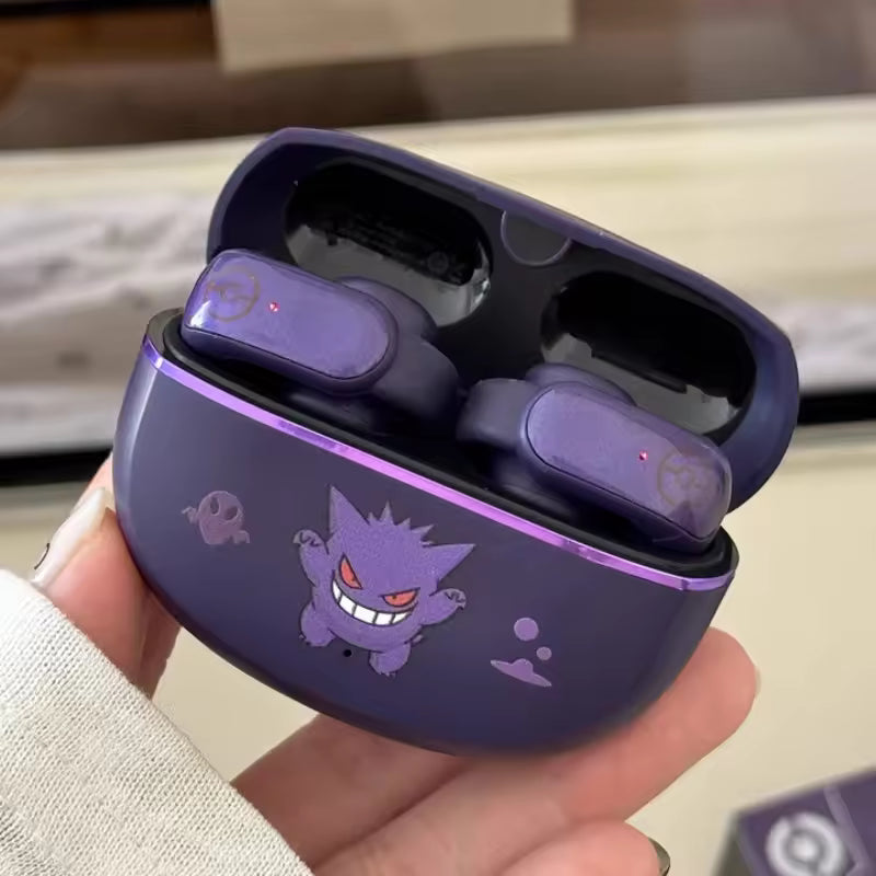 Gengar PokéMon Bluetooth Headset Ear Clip Hifi Stereo Wireless Game Sports Earbuds Long Battery Life Trendy Anime Gift