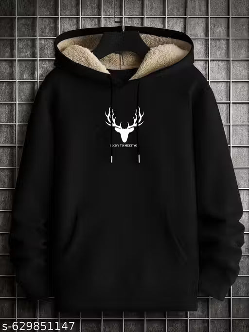Hoodie for Men | Winter Wear Hoodie with Fur Inside Hood | Warm Sweatshirt for Men | Stylish Oversized Hoodie