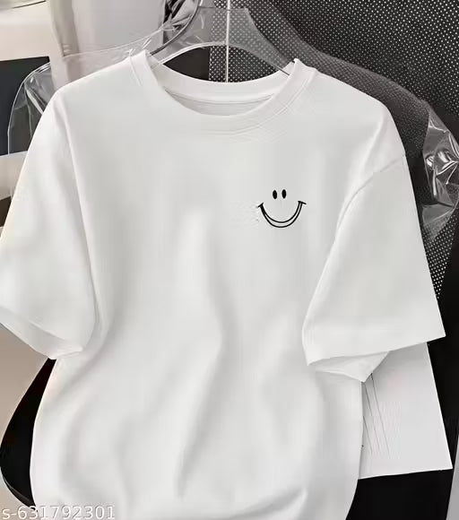 DRIFTH White printed tshirt for men | down shoulder tshirt for men