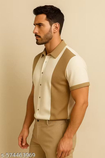 Textured Waffle Casual Shirt for Men – Smart Fit with Spread Collar