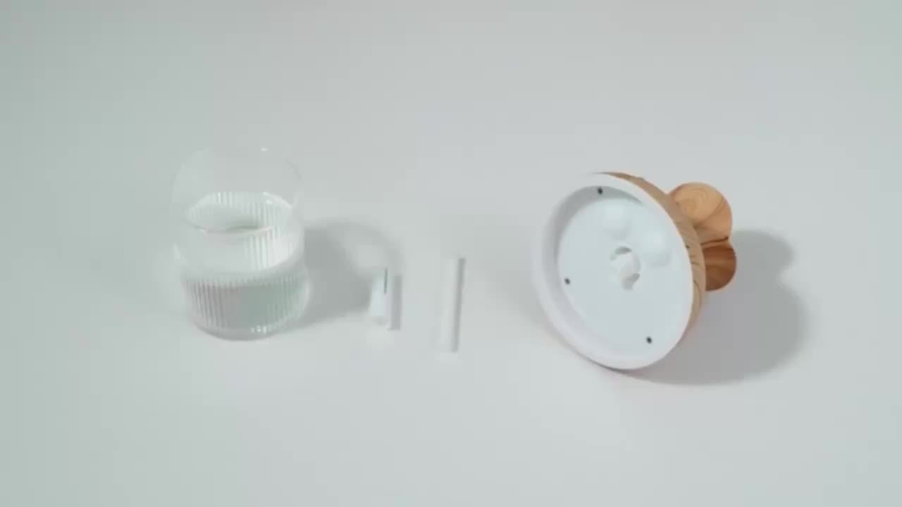 Wood Grain USB Humidifier – Essential Oil Diffuser & Lamp for Desk or Bedroom