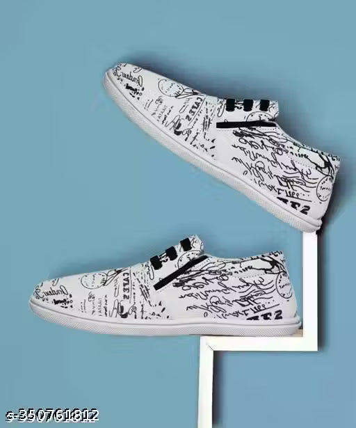 Grey Solid Slip-on Sneakers For Men