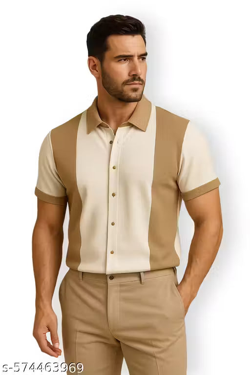 Textured Waffle Casual Shirt for Men – Smart Fit with Spread Collar