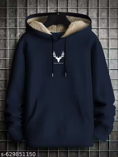 Hoodie for Men | Winter Wear Hoodie with Fur Inside Hood | Warm Sweatshirt for Men | Stylish Oversized Hoodie