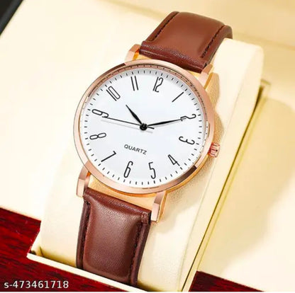 CREATIVE Rose Gold Case Designers Wrist Watches For Boy And Men Analog Watch - For Men Stylish Leathers Strap Analog Wrist Watches For Boy And Men