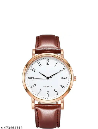 CREATIVE Rose Gold Case Designers Wrist Watches For Boy And Men Analog Watch - For Men Stylish Leathers Strap Analog Wrist Watches For Boy And Men